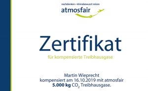atmosfair Zertifikat